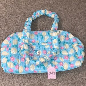 OMG Accessories Medium Duffle in Lemon Scrunch